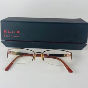 KLiiK Denmark Eyeglass Frames Bronze Color EasyClip with Case
